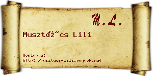 Musztács Lili névjegykártya