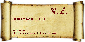 Musztács Lili névjegykártya